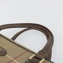 Burberrys Nova Check Hand Bag Canvas Brown Gold Auth 198681-8