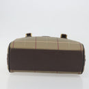 Burberrys Nova Check Hand Bag Canvas Brown Gold Auth 198681-9