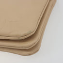 CELINE Trio Shoulder Bag Leather Beige Gold Auth 198683A-15