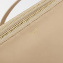 CELINE Trio Shoulder Bag Leather Beige Gold Auth 198683A-18