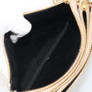 CELINE Trio Shoulder Bag Leather Beige Gold Auth 198683A-11