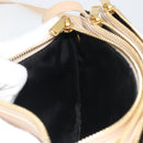 CELINE Trio Shoulder Bag Leather Beige Gold Auth 198683A-19