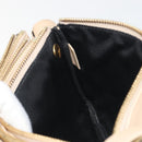 CELINE Trio Shoulder Bag Leather Beige Gold Auth 198683A-20