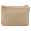 CELINE Trio Shoulder Bag Leather Beige Gold Auth 198683A-13