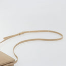 CELINE Trio Shoulder Bag Leather Beige Gold Auth 198683A-14