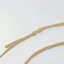 CELINE Trio Shoulder Bag Leather Beige Gold Auth 198683A-8