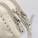 Miu Miu Matelasse Chain Shoulder Pouch Vitellolux Ivory Silver Auth 198684A-9
