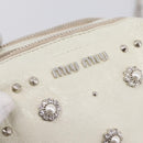 Miu Miu Matelasse Chain Shoulder Pouch Vitellolux Ivory Silver Auth 198684A-18