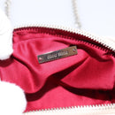 Miu Miu Matelasse Chain Shoulder Pouch Vitellolux Ivory Silver Auth 198684A-19