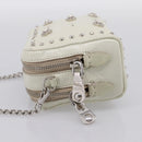 Miu Miu Matelasse Chain Shoulder Pouch Vitellolux Ivory Silver Auth 198684A-3