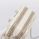 Miu Miu Matelasse Chain Shoulder Pouch Vitellolux Ivory Silver Auth 198684A-6
