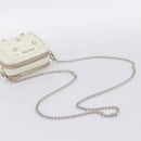 Miu Miu Matelasse Chain Shoulder Pouch Vitellolux Ivory Silver Auth 198684A-7