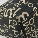 CHANEL Vichy Line Tote Bag Canvas Black Silver CC Auth 198686-14