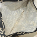 CHANEL Vichy Line Tote Bag Canvas Black Silver CC Auth 198686-11