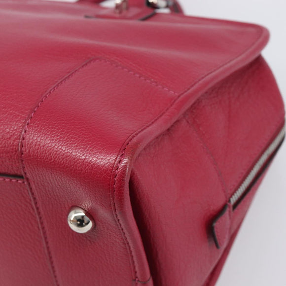 LOEWE Amazona 36 Hand Bag Leather Red Silver Auth 198687V