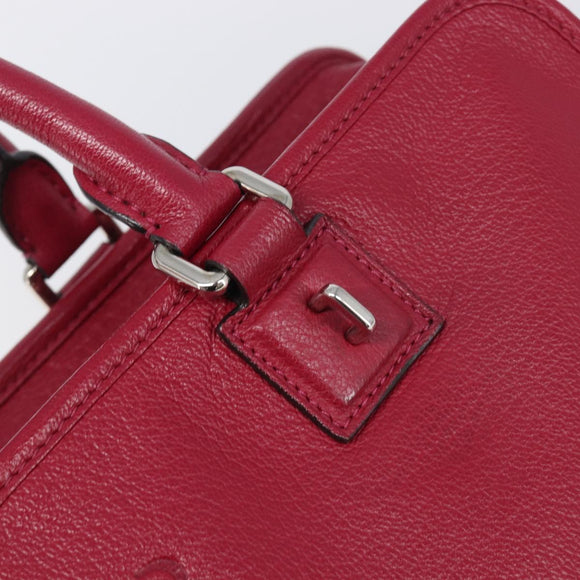 LOEWE Amazona 36 Hand Bag Leather Red Silver Auth 198687V