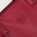 LOEWE Amazona 36 Hand Bag Leather Red Silver Auth 198687V-19