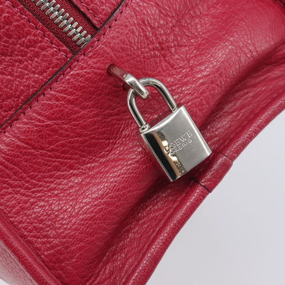 LOEWE Amazona 36 Hand Bag Leather Red Silver Auth 198687V