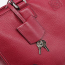 LOEWE Amazona 36 Hand Bag Leather Red Silver Auth 198687V-9
