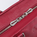 LOEWE Amazona 36 Hand Bag Leather Red Silver Auth 198687V-21