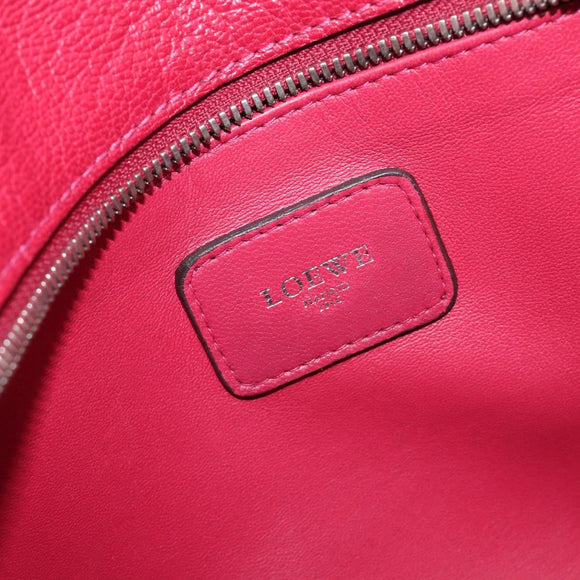 LOEWE Amazona 36 Hand Bag Leather Red Silver Auth 198687V