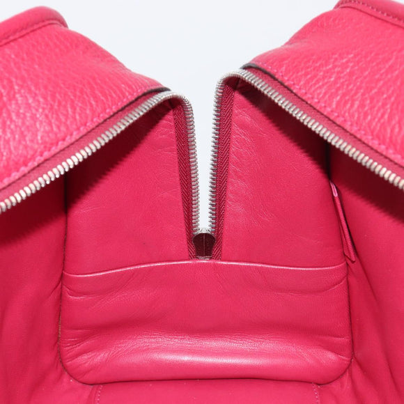 LOEWE Amazona 36 Hand Bag Leather Red Silver Auth 198687V