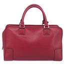 LOEWE Amazona 36 Hand Bag Leather Red Silver Auth 198687V-2