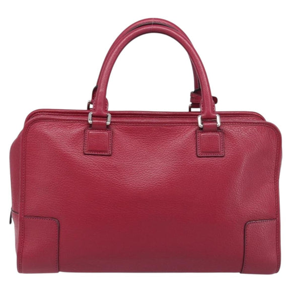 LOEWE Amazona 36 Hand Bag Leather Red Silver Auth 198687V
