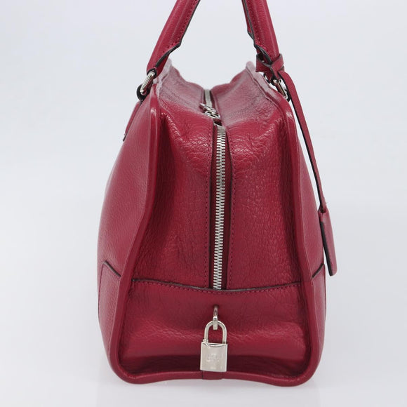 LOEWE Amazona 36 Hand Bag Leather Red Silver Auth 198687V