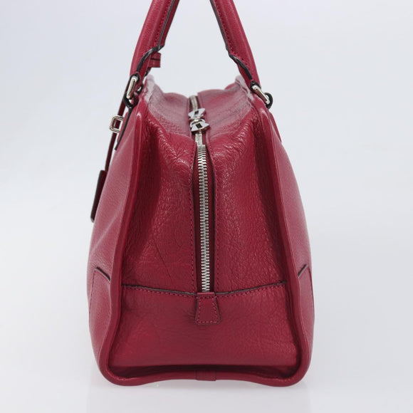 LOEWE Amazona 36 Hand Bag Leather Red Silver Auth 198687V