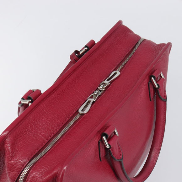 LOEWE Amazona 36 Hand Bag Leather Red Silver Auth 198687V