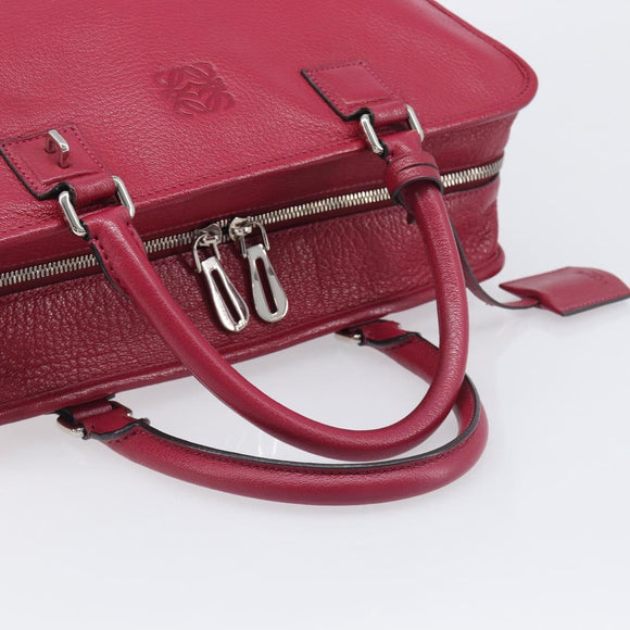 LOEWE Amazona 36 Hand Bag Leather Red Silver Auth 198687V