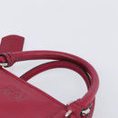 LOEWE Amazona 36 Hand Bag Leather Red Silver Auth 198687V-14