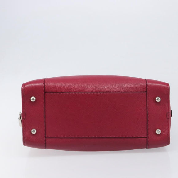 LOEWE Amazona 36 Hand Bag Leather Red Silver Auth 198687V