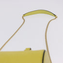 PRADA Chain Shoulder Bag Saffiano leather Yellow Gold Auth 198688M-10