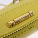 PRADA Chain Shoulder Bag Saffiano leather Yellow Gold Auth 198688M-17