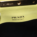 PRADA Chain Shoulder Bag Saffiano leather Yellow Gold Auth 198688M-19