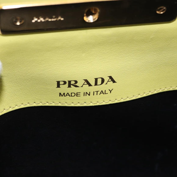 PRADA Chain Shoulder Bag Saffiano leather Yellow Gold Auth 198688M