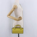 PRADA Chain Shoulder Bag Saffiano leather Yellow Gold Auth 198688M-25