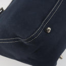 FENDI Hand Bag Canvas Navy Silver Auth 198689A-11