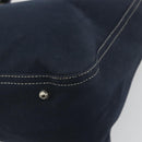 FENDI Hand Bag Canvas Navy Silver Auth 198689A-12