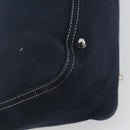 FENDI Hand Bag Canvas Navy Silver Auth 198689A-13