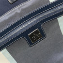 FENDI Hand Bag Canvas Navy Silver Auth 198689A-16