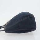 FENDI Hand Bag Canvas Navy Silver Auth 198689A-5