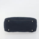 FENDI Hand Bag Canvas Navy Silver Auth 198689A-9