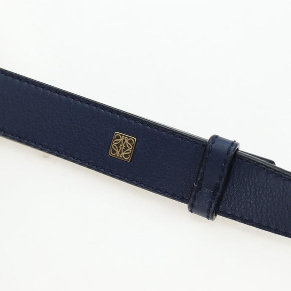 LOEWE Hammock Hand Bag Canvas 2way Navy Gold Auth 198690M