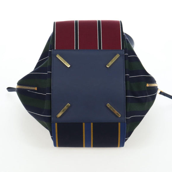 LOEWE Hammock Hand Bag Canvas 2way Navy Gold Auth 198690M