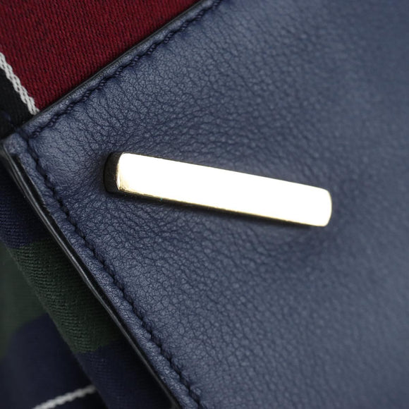 LOEWE Hammock Hand Bag Canvas 2way Navy Gold Auth 198690M