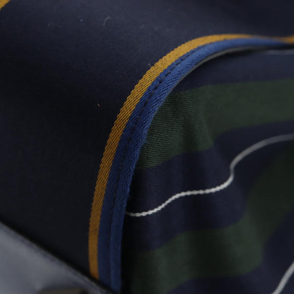 LOEWE Hammock Hand Bag Canvas 2way Navy Gold Auth 198690M