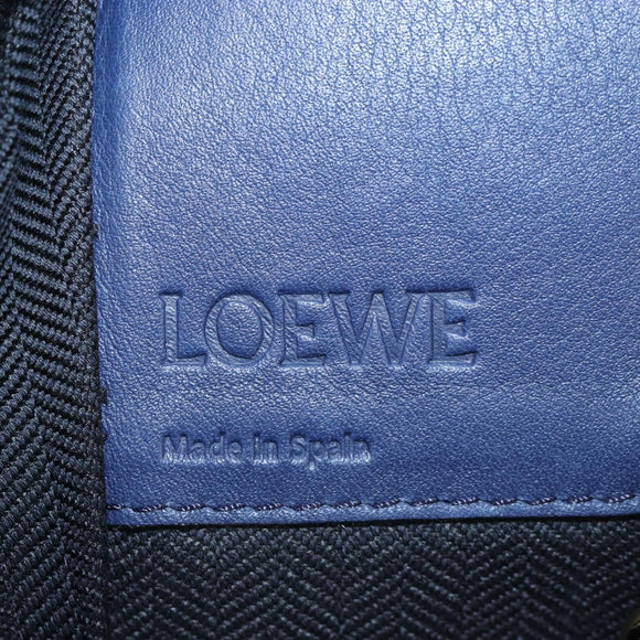 LOEWE Hammock Hand Bag Canvas 2way Navy Gold Auth 198690M
